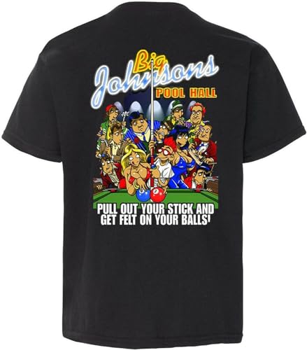 90s Big Johnson Pool Hall Back Unisex Black T-Shirt Big Johnson Tee Black