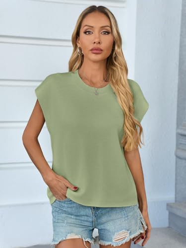 Image of GREAIDEA Womens Sleeveless Sweater Vest Crewneck Cap Sleeve Knit Tops Trendy 2026 Summer Spring Business Casual Shirts