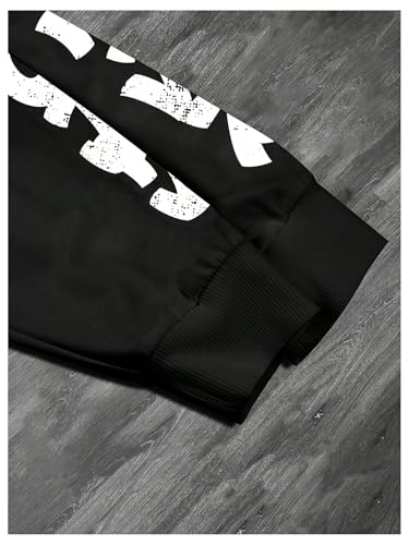 Verdusa Men's Letter Graphic Street Wear Long Sleeve Crew Neck Drop Shoulder Tee Tops4