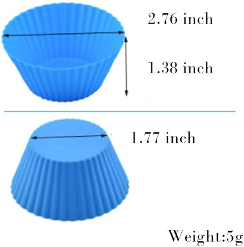 Miniatura 2 de Moldes antiadherentes para hornear cupcakes, moldes de silicona reutilizables para hornear, paquete de 35 unidades, aptos para lavavajillas (redondo)