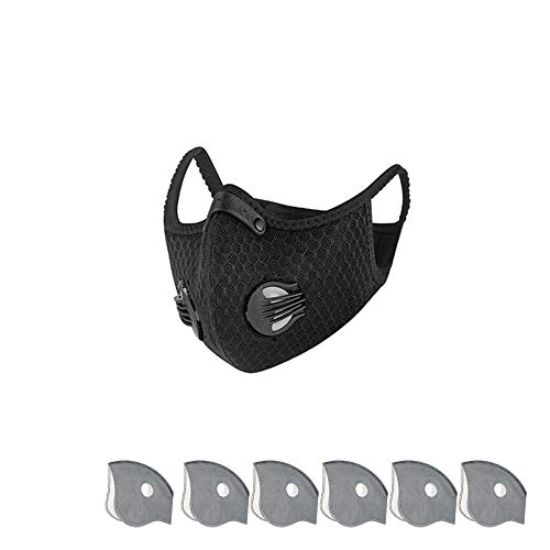 Preisvergleich Produktbild GDCB Staubmaske Wiederverwendbare waschbare Aktivkohle-Staubschutzmaske mit 6 zusätzlichen Carbon-Ersatzfiltern für sportliche Outdoor-Aktivitäten