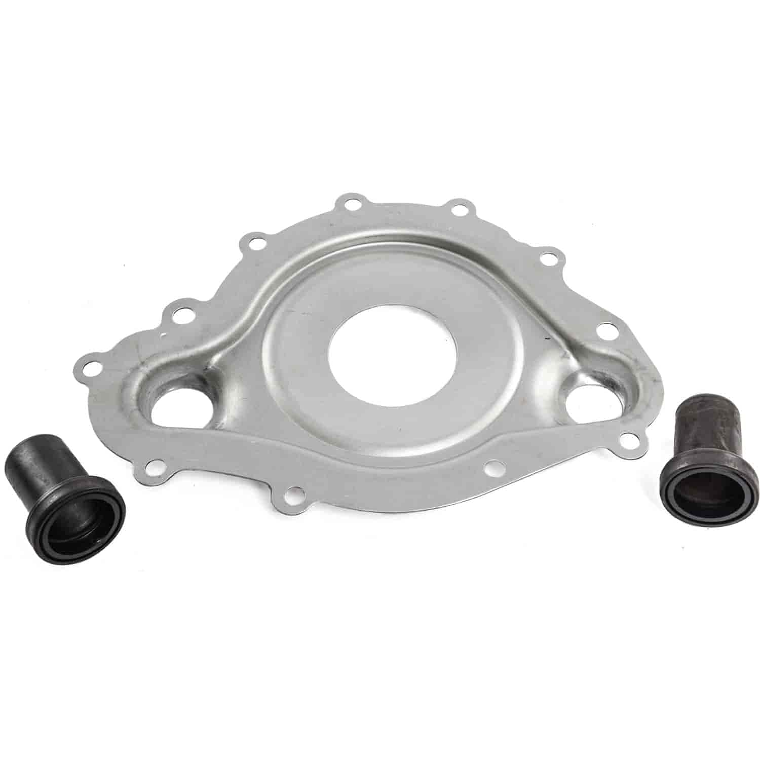 JEGS Pontiac V8 Timing Cover | Fits 1969-1977 301, 350, 400, And 455 Engines | Cast Aluminum | Includes Timing Cover, Backing Plate, And 2 Inserts