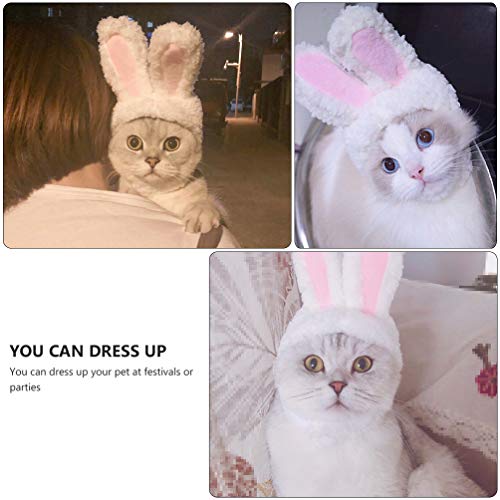 VILLCASE 2 Peças de Orelhas de Coelho de Estimação Chapéu de Orelhas de Coelho de Pelúcia Enfeites d