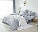 Merryfeel French Linen Duvet Cover Set Queen,100% French Flax Linen Duvet Cover Set,Luxurious Breathable 3 Pieces Bedding Set- Full/Queen Grey