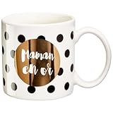 Draeger - Mug Original - Tasse À Thé à Offrir en Cadeau à Vos Proches - Tasse À Café en Porcelaine Fine - 350 ML 8 cm de diamètre x 8,5 cm de Hauteur (Maman en Or)