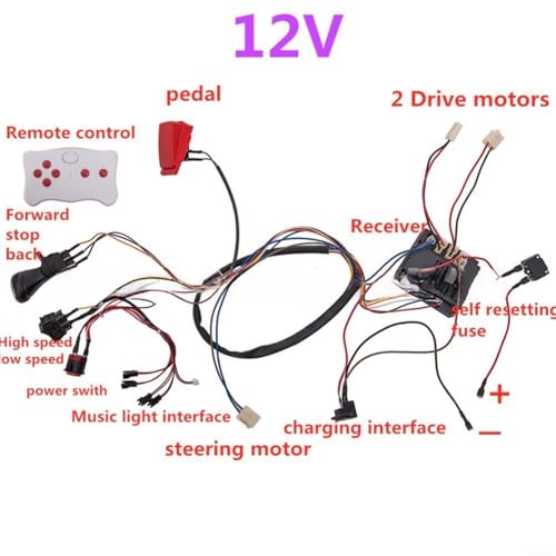 Kit conversion faisceau 12V 24V voiture électrique enfant télécommande 2.4G