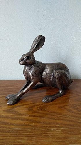 Image of Frith Sculpture CROUCHING HARE by Paul Jenkins in cold cast bronze - SA005