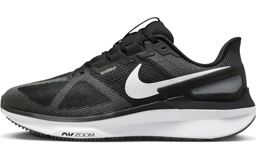 Nike Herren Air Zoom Structure 25 Wide Laufschuh, Schwarz Weiß Eisengrau, 49.5 EU Weit