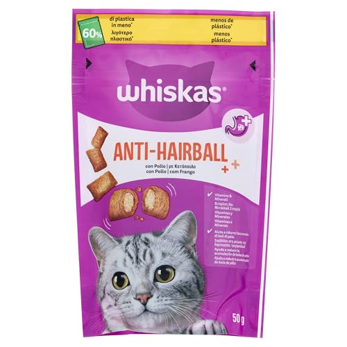 Whiskas – Snack para gatos Whiskas Anti-Hairball 60 g.