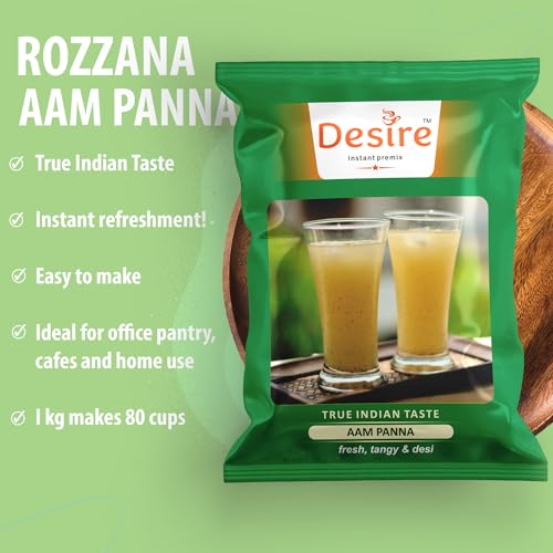 Image of Desire instant premix Aam Panna Powder 500g, Mango Drink, Tangy and Sweet Taste, No Added Preservatives and Colours (Makes 35 Glass)