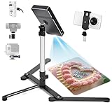 Overhead Tripod for Mini Projector - Phone Holder,Camera Stand,Webcam,Stronger Support with Clip for Cookie Decorating,eaching Online Live Streaming and Showing 360° Rotation