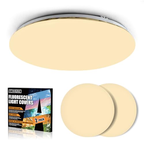 ANGSYLTH 2 Pcs Fluorescent Light Covers - 12 Inch Round