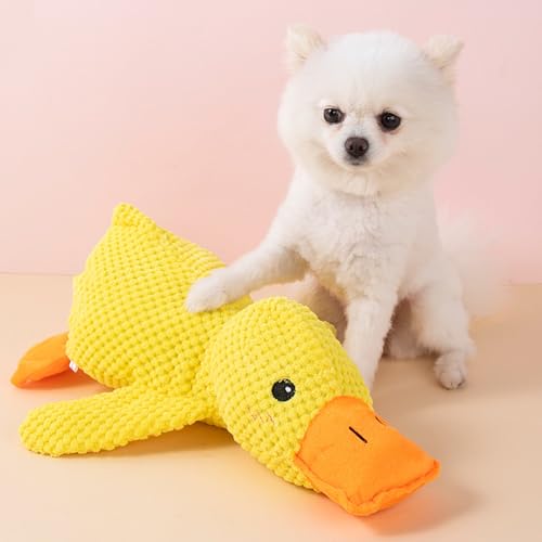 Juguete mordible interactivo para perros en forma de pato amarillo miniatura 2