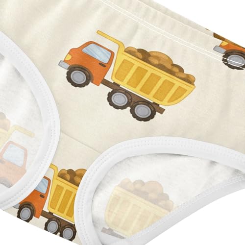 Cotton Girls Underwear Toddlers Cute Cartoon Trucks Beige Panties for Girl Print Kids Briefs Undies 2t4