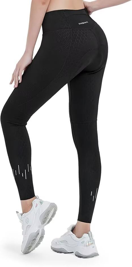 INBIKE Bike Pants for Women, High Waist 3D Padded Cycling Capris, Breathable Quick Dry Bike Tights, Bicycle Trousers Leggings - Image 2