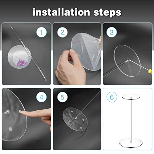 Wyxinerle Clear Acrylic Hat Stand 4 Set,Wig Display Rack Clear Pedestal Stand Round Acrylic Risers Suitable For Placing And Displaying Various Hats, Wigs, And Jewelry (Height 16 In, Round Bottom) #TOP6