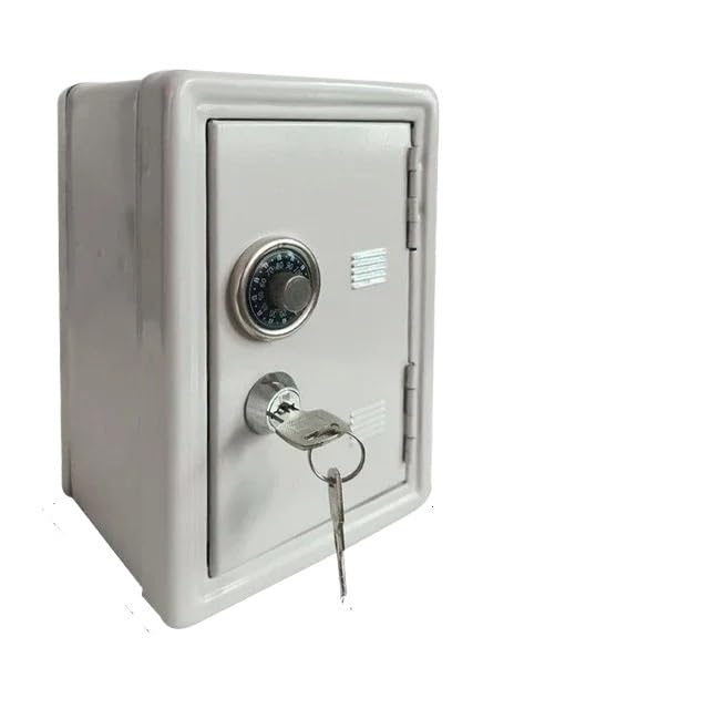 Kasetka ognioodporna Mini Bank Skarbonka Ukryte Sejfy Retro Obrotowe Hasło Pieniądze Monety Oszczędności Skrzynka Bankowa Sejf Automatyczny Sejfy meblowe(Ivory White)