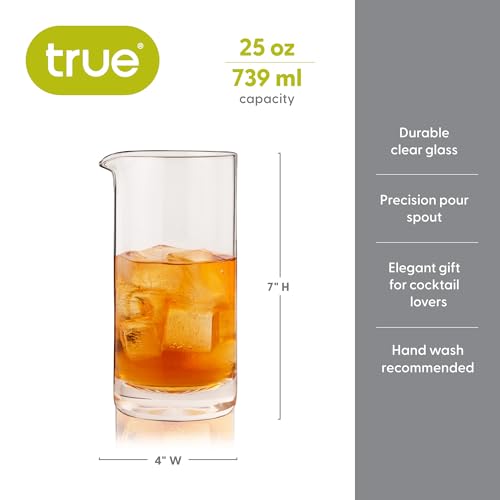 Vaso mezclador grande True de vidrio 25oz para bartender miniatura 3