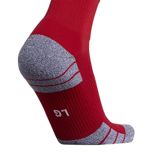 Adidas 3-Stripe Hoop Soccer Socks (1-Pair) With Arch Compression For A Secure Fit, Team Power Red/White, Medium #TOP4