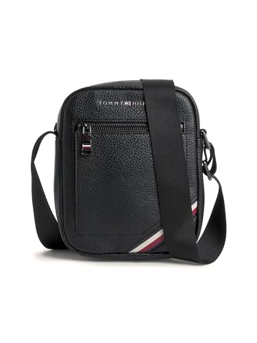 Tommy Hilfiger Homme Sac à Bandoulière Central Reporter Moyen, Multicolore (Black), Taille Unique