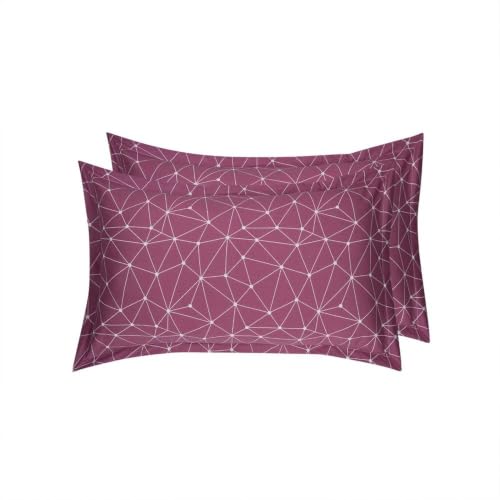 Image of Wakefit 100% Cotton Pillow Cover Set of 2 | 200 TC Soft & Breathable Pillow Cases | Standard Size 18 x 27 Inch | Skin Friendly, Durable & Gentle Machine Washable | Paula