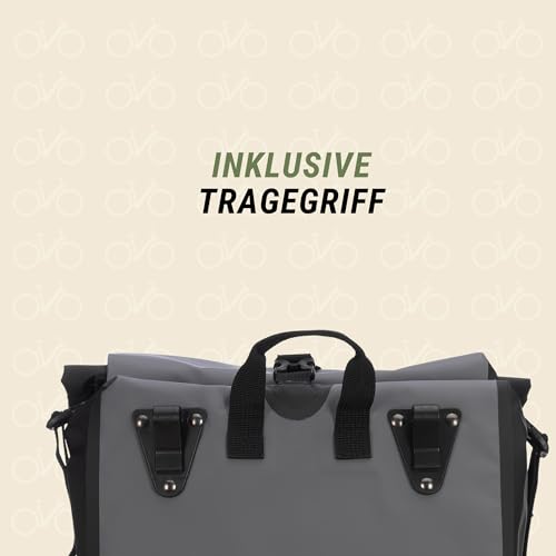 Prophete Seitenpacktasche | Fahrradtasche | grau | Volumen: 20 Liter | wasserdicht