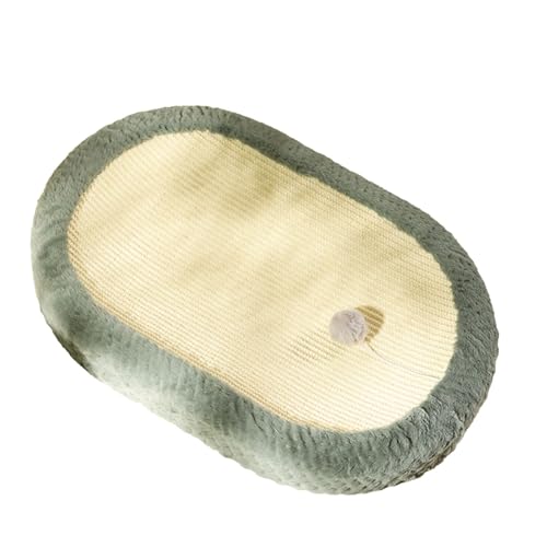 キャットマット ペットベッド 猫ベッド 丸型 特大 猫用丸型つめとぎボード 成長に合わせて調節可能 猫用 爪とぎ 爪研ぎ おもちゃ付き クッション 円形 かわいい (グリーン)