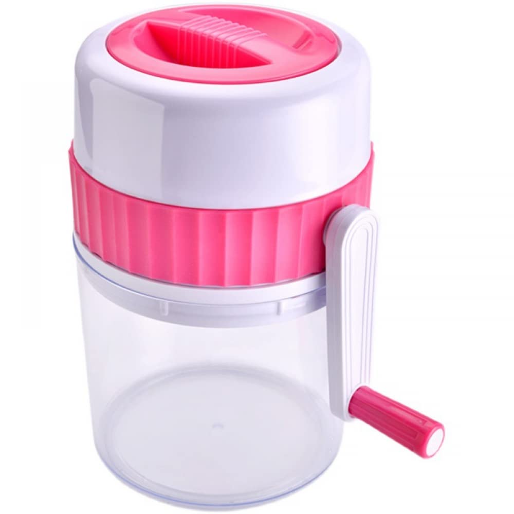 LPY Golarka do lodu i stożków śnieżnych - przenośna kruszarka do lodu i golarka do lodu, domowa ręczna maszyna do smoothie łamacz lodu, ręczna kruszarka do lodu dla dzieci (różowa) - bez BPA