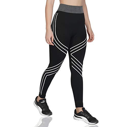U.S. CROWNCross Black and White Stripe stretachable Yoga Pant for Women