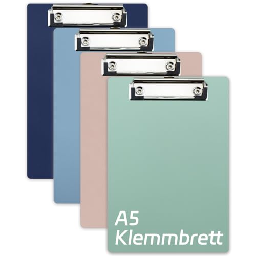 A5 Klemmbretter, 15,5 x 22,5 cm, Mini-Klemmbretter, 4 Stück...