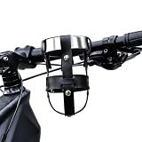 Bike Cup Holder for Colnago G3-X/G4-X/Master/Prestige/Steelnovo/TT1 2024-2026, Adjustable Leather Bottle Holder, Aluminum Alloy Handlebar Drink Holder for Cruiser Bicycle, Motorcycle Black × Silver