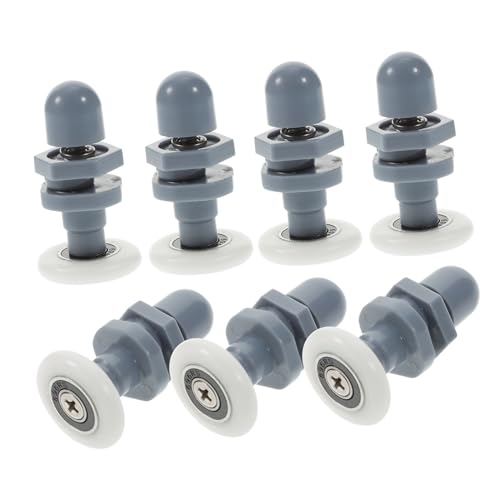 HOMSFOU 8 Piezas plato de ducha con ruedas accesorio baño accesorios bañó Riel deslizante hardware poleas carril auto rodillos para puerta corredera corredores de puertas de ducha planchar
