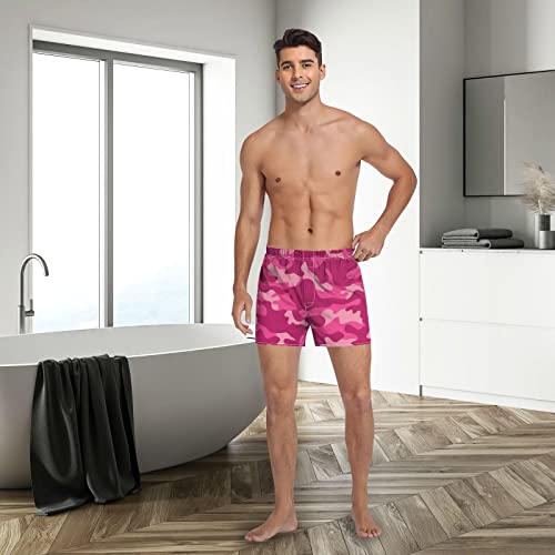 Fisyme Camo Pink Boxers for Men, Boxer Shorts Mens Underwear Boxer Briefs3