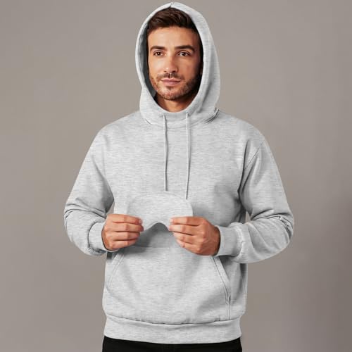 lcyhony Mens Airplane Mode Travel Hoodie Fleece Loose Comfort Hoodies Pullover with Eye Mask Built in,Drawstring Hood,Pocket2