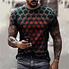 Men 3D Tees New Short Sleeve T Shirt Summer Ace Spades Card Letters Print Tops, Red 07, S #2