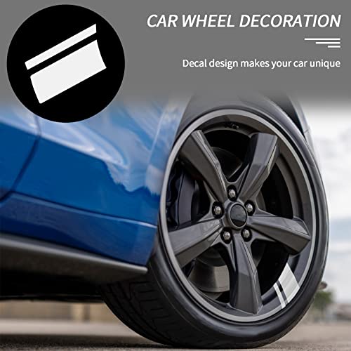 SUNJIKA 10x Wheel Decals Stripe Stickers Fits 18''- 21'' Wheels Reflective Sticker Car Wheel Rim Decal Racing Decoration Accessories for Car Trucks Vehicle Motorcycle (10pcs Silver)