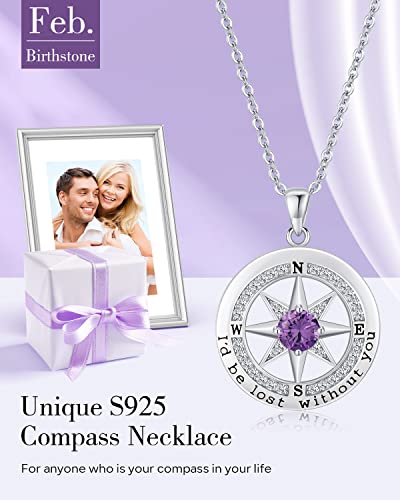 S925 Necklace Gift for Wife |Compass Jewelry |Women Anniversary |Sterling Silver |Girlfriend Birthday Gifts for Her Valentines |I'd be Lost without You |Jewel 18K Gold - Image 4