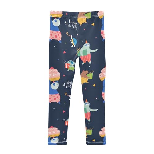 ZZKKO Girls Leggings Funny Characters Carry Gifts Toddler Girls Clothes Leggings for Girls Toddler Girls Leggings 3-4T2