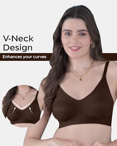 Image of Tweens Seamless Bonded Lightly Padded Invisibra for Women, Full Coverage, Elastic-Free Design, Invisible Fit, Polyamide Fabric | Pack of 1 |