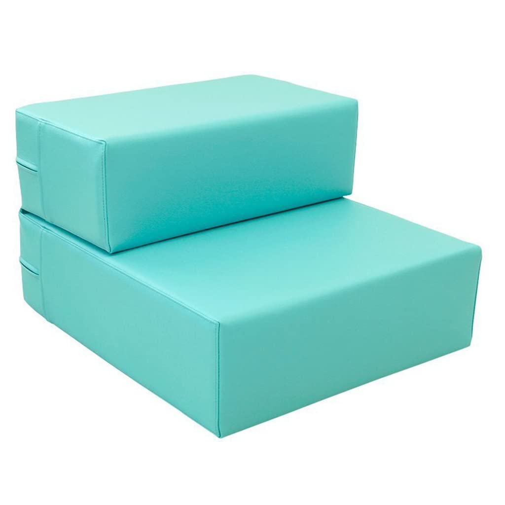 Inicio Escaleras para Mascotas Escaleras para Perros de 2 Escalones Esponja de Alta Densidad Escalones para Mascotas para Gatos Escalones para Perros, 44 * 40 * 32 cm (Light Blue 60 * 50 * 32cm)