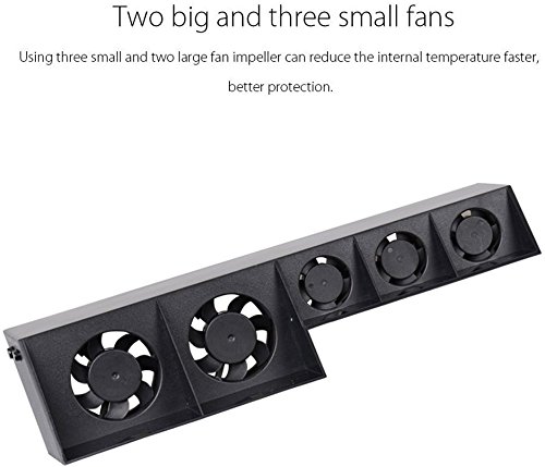 PS4 Cooling Fan,2win2buy USB External Turbo Temperature Control Cooler Cooling 5 Fans for Playstation PS4 Only