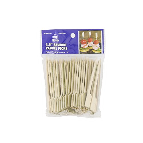 Royal 3.5" Bamboo Paddle Pick, Package Of 100 #TOP6