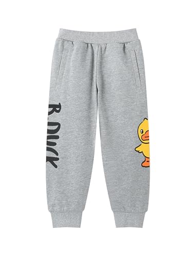 B.Duck Boys Girls Sweatpants with Pocket Cartoon Duck Athletic Elastic Waist Joggers Pants Toddler to Big Kid 3-12 Years