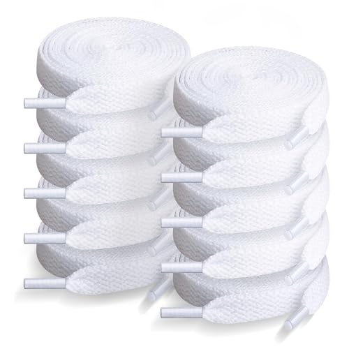 Lista de Cordones favoritos de las personas. 41 5 Pares Cordones de Zapatos - Agujetas para Tenis Blancas - Cordones para Zapatillas Deportivas Correr Unisex (Blanco, 100CM)