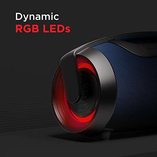 Image of boAt Stone 1450 Portable Wireless Speaker with 40W RMS Signature Sound, RGB LEDs, TWS Feature, Multi-Compatibility Modes, IPX5 Water Resistance, EQ Modes(Blue Thunder)
