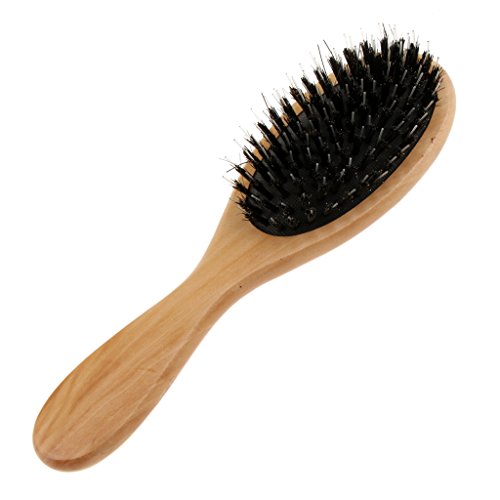 Cepillo de madera para el cabello, cepillo de pelo grueso y rizado, desenredante del cuero cabelludo