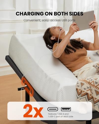 Image of Amada Queen Adjustable Bed Frame with Wireless Remote and Zero Gravity