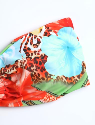 Image of ZAFUL Women's Bandeau Bikini O Ring Strapless Tie Back High Cut Two Piece Swimsuit Bathing Suits