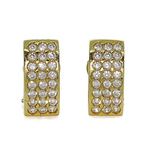 Boucles d'oreilles en or 18 carats massives durables avec zircons