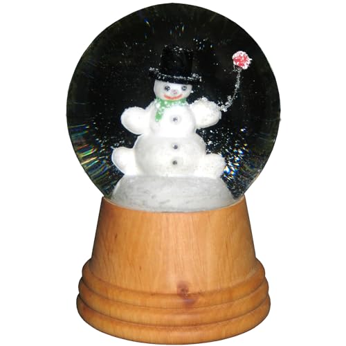 Alexander Taron Importer 2406 Perzy Snowglobe, Medium Snowman with Wooden Base-5